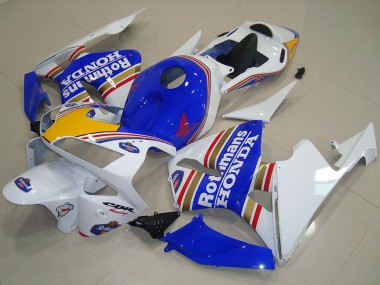 Best 2003-2004 Honda CBR600RR Motorcycle Fairings - White Blue Yellow Rothmans UK