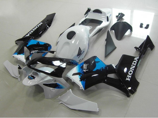 2003-2004 Honda CBR600RR Motorcycle Fairings - White Blue Glossy Black UK