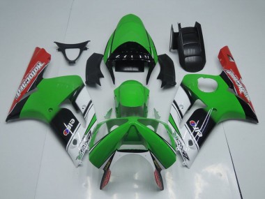 Best 2003-2004 Kawasaki ZX6R Motorcycle Fairings - Green White Black Red Motocard UK