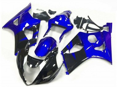 Best 2003-2004 Suzuki GSXR 1000 Motorcycle Fairings - Blue Glossy Black Stripe UK