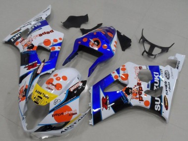 Best 2003-2004 Suzuki GSXR 1000 Motorcycle Fairings - White Blue Red Yellow Pepe Phone UK