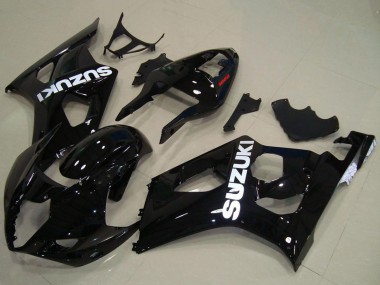 Best 2003-2004 Suzuki GSXR 1000 Motorcycle Fairings - Glossy Black White Decal UK