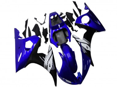 Best 2003-2004 Yamaha YZF R6 Motorcycle Fairings - Blue White Glossy Black UK