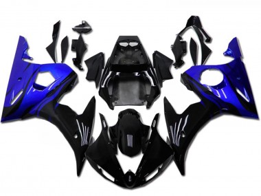 Best 2003-2004 Yamaha YZF R6 Motorcycle Fairing Kits - Blue Glossy Black UK