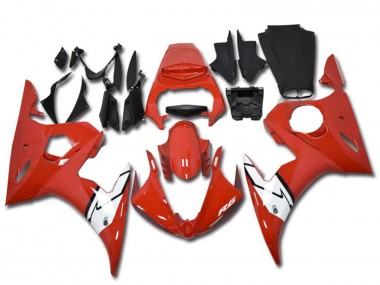 Best 2003-2004 Yamaha YZF R6 Motorcycle Fairings - Red White UK
