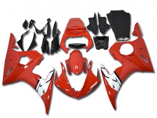 2003-2004 Yamaha YZF R6 Motorcycle Fairings - Red White UK