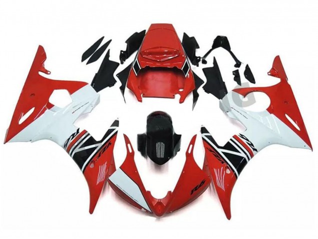 2003-2004 Yamaha YZF R6 Motorcycle Fairing - Red White Glossy Black UK