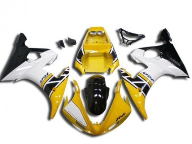 Best 2003-2004 Yamaha YZF R6 Motorcycle Fairing - Yellow White Glossy Black UK