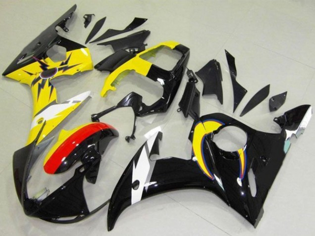 2003-2004 Yamaha YZF R6 Motorcycle Fairings - Yellow Red Glossy Black UK