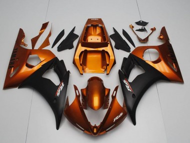 Best 2003-2004 Yamaha YZF R6 Motorcycle Fairings - Orange Matte Black UK