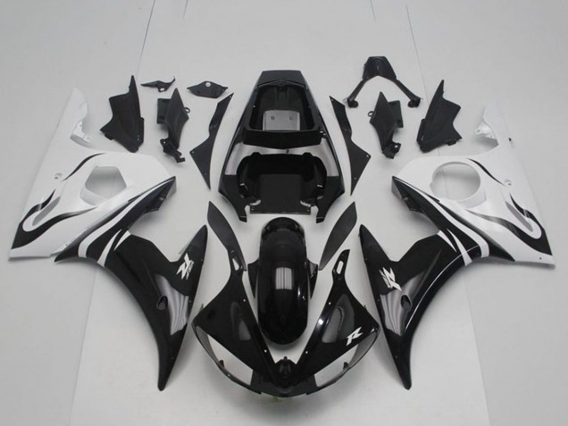 2003-2004 Yamaha YZF R6 Bike Fairings - White Glossy Black UK
