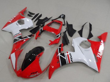 Best 2003-2004 Yamaha YZF R6 Motorcycle Fairing Kits - White Red Glossy Black UK