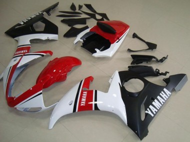 Best 2003-2004 Yamaha YZF R6 Motorcycle Fairings - White Red Matte Black UK
