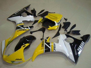 Best 2003-2004 Yamaha YZF R6 Motorcycle Fairings - Yellow White Glossy Black Anniversary UK
