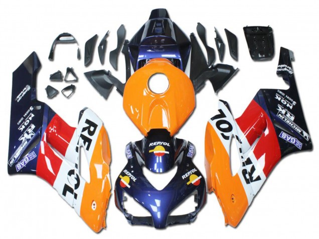 2004-2005 Honda CBR1000RR Motorcycle Fairings - Orange Red White Blue Repsol UK