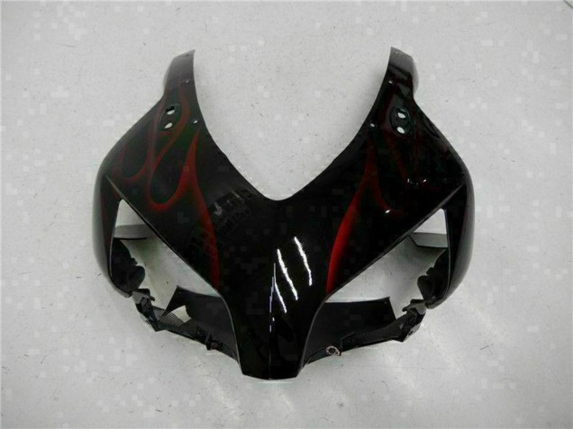 2004-2005 Honda CBR1000RR Motorcycle Fairings - Glossy Black Red Flame UK