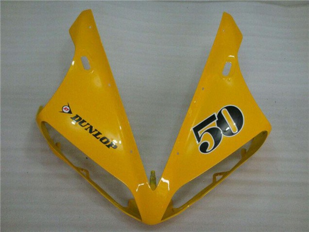2004-2006 Yamaha YZF R1 Motorcycle Fairings - Yellow Glossy Black Dunlop 50 UK