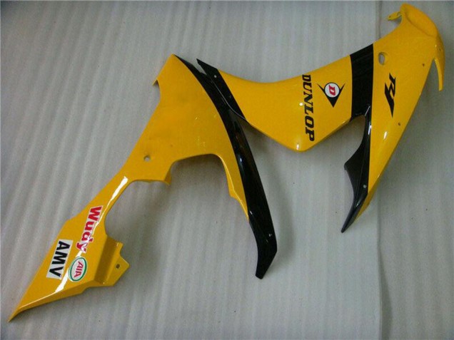2004-2006 Yamaha YZF R1 Motorcycle Fairings - Yellow Glossy Black Dunlop 50 UK