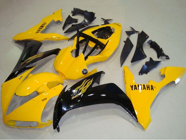 2004-2006 Yamaha YZF R1 Motorcycle Fairings - Yellow Glossy Black UK