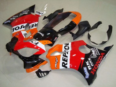 Best 2004-2007 Honda CBR600 F4i Motorcycle Fairing - Orange White Red Glossy Black Repsol UK