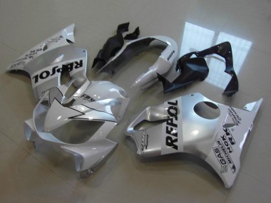 Best 2004-2007 Honda CBR600 F4i Motorcycle Fairings - White Silver Black Repsol UK