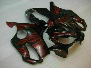 Best 2004-2007 Honda CBR600 F4i Motorcycle Fairings - Glossy Black Red Flame UK