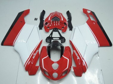 Best 2005-2006 Ducati 999 Motorcycle Fairings - White Red Glossy Black UK
