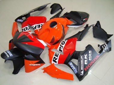 Best 2005-2006 Honda CBR600RR Motorcycle Fairings - Orange Red White Matte Black Repsol Racing UK