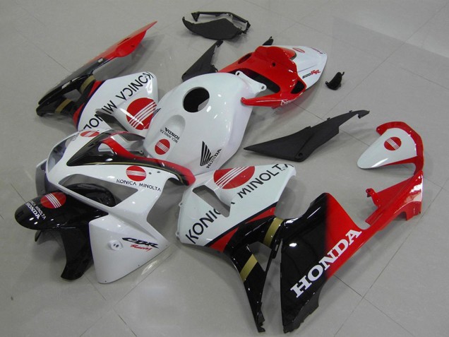 2005-2006 Honda CBR600RR Motorcycle Fairings - White Red Glossy Black Konica Minolta UK