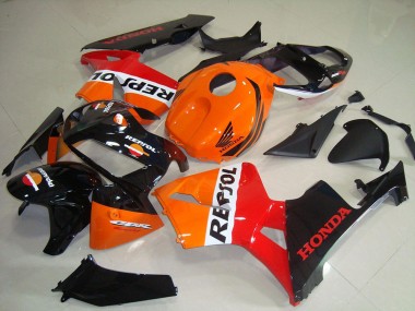 Best 2005-2006 Honda CBR600RR Motorcycle Fairing Kits - Orange White Red Glossy Black Repsol UK