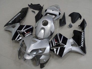 Best 2005-2006 Honda CBR600RR Motorcycle Fairings - Silver Glossy Black UK