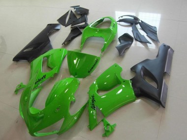 Best 2005-2006 Kawasaki ZX6R Motorcycle Fairings - Green Matte Black UK