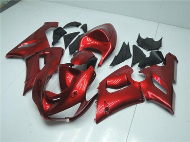Best 2005-2006 Kawasaki ZX6R Motorcycle Fairings - Candy Red UK