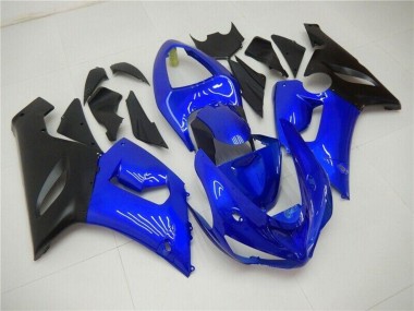 Best 2005-2006 Kawasaki ZX6R Motorcycle Fairings - Blue Matte Black UK