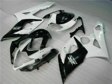 Best 2005-2006 Suzuki GSXR 1000 Motorcycle Fairings - White Glossy Black UK
