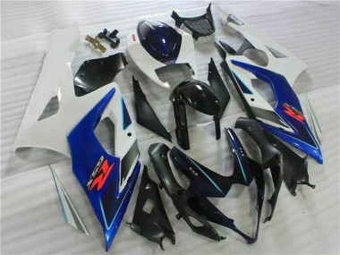 Best 2005-2006 Suzuki GSXR 1000 Motorcycle Fairing Kits - White Blue Glossy Black UK