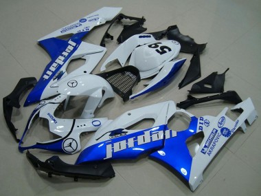 Best 2005-2006 Suzuki GSXR 1000 Motorcycle Fairings - White Blue Jordan 59 UK