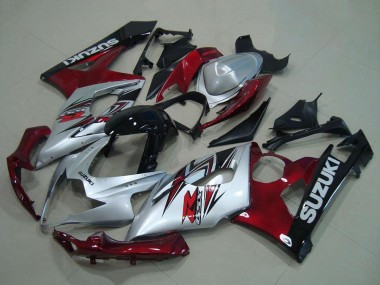 Best 2005-2006 Suzuki GSXR 1000 Motorcycle Fairing - Silver Red Black UK