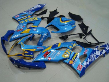 Best 2005-2006 Suzuki GSXR 1000 Motorcycle Fairings - Blue Gold Rizla UK