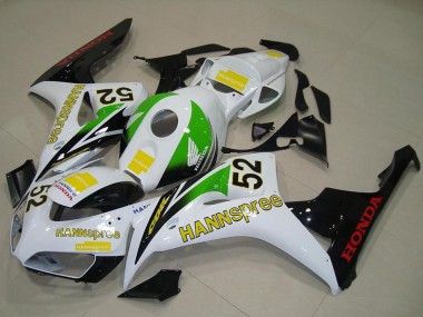 Best 2006-2007 Honda CBR1000RR Motorcycle Fairings - White Green Yellow Glossy Black Hannspree 52 UK