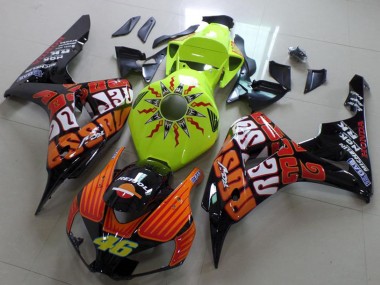 Best 2006-2007 Honda CBR1000RR Motorcycle Fairing - Green Orange Glossy Black Rossi 46 UK