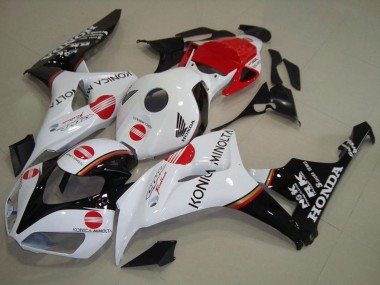Best 2006-2007 Honda CBR1000RR Motorcycle Fairing - White Red Glossy Black Konica Minolta UK