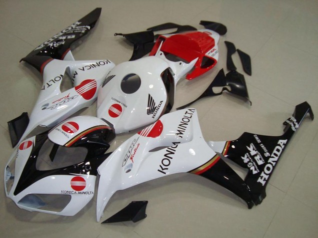 2006-2007 Honda CBR1000RR Motorcycle Fairing - White Red Glossy Black Konica Minolta UK