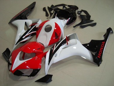 Best 2006-2007 Honda CBR1000RR Motorcycle Fairings Kit - White Red Glossy Black UK