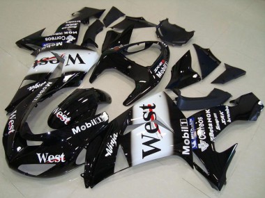 Best 2006-2007 Kawasaki ZX10R Motorcycle Fairing - Glossy Black White West UK