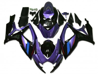 Best 2006-2007 Suzuki GSXR 600/750 Motorcycle Fairings - Purple Blue Glossy Black Stripe UK