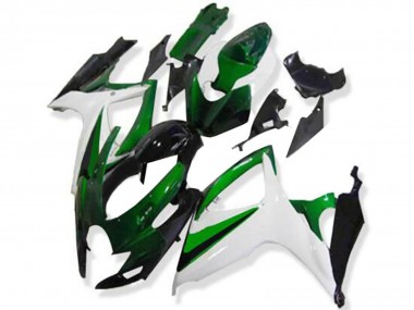 Best 2006-2007 Suzuki GSXR 600/750 Motorcycle Fairings - White Green Glossy Black UK