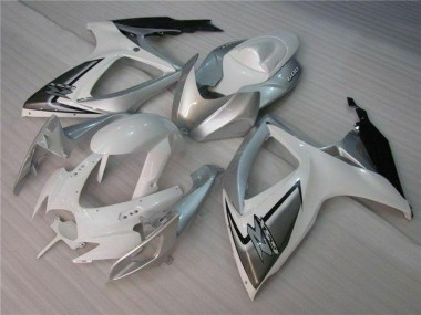 Best 2006-2007 Suzuki GSXR 600/750 Motorcycle Fairings - White Silver UK
