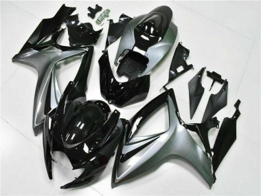 Best 2006-2007 Suzuki GSXR 600/750 Motorcycle Fairings - Silver Glossy Black UK