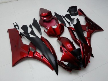 Best 2006-2007 Yamaha YZF R6 Motorcycle Fairing Kits - Red Matte Black UK